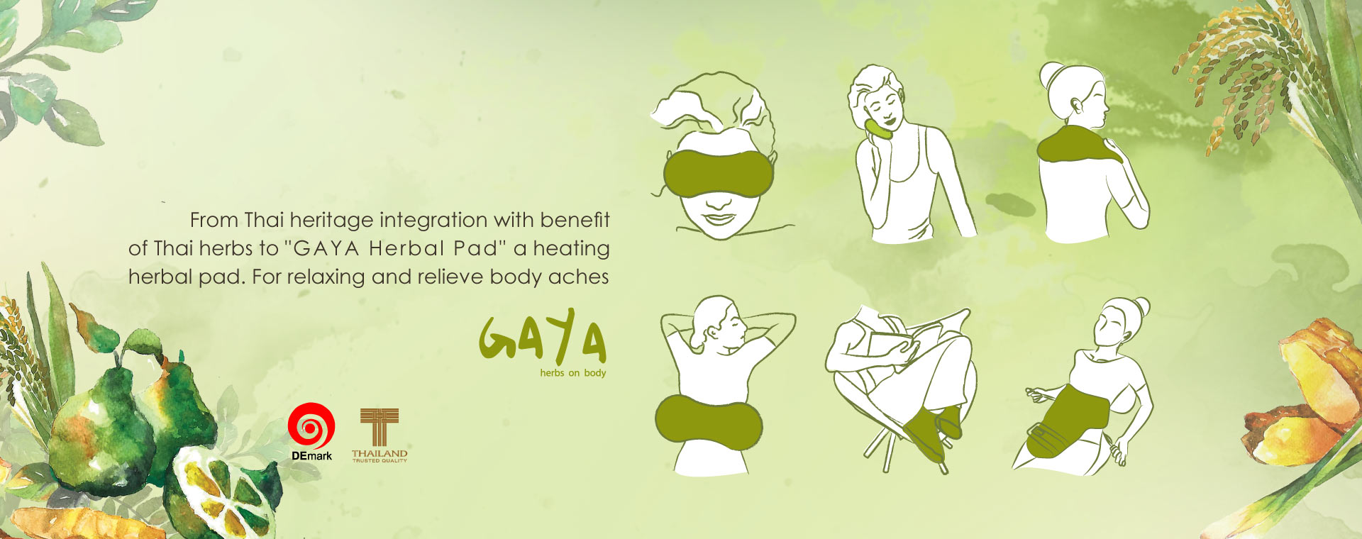 GAYA Herbal Pad, Heating herbal pad for pain relief and muscle relaxation.